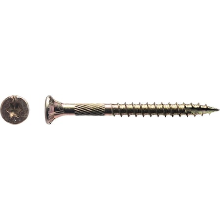 Big Timber No. 9 x 2 In. Yellow Zinc Flat Head Wood Screw, 117PK 1YTX92